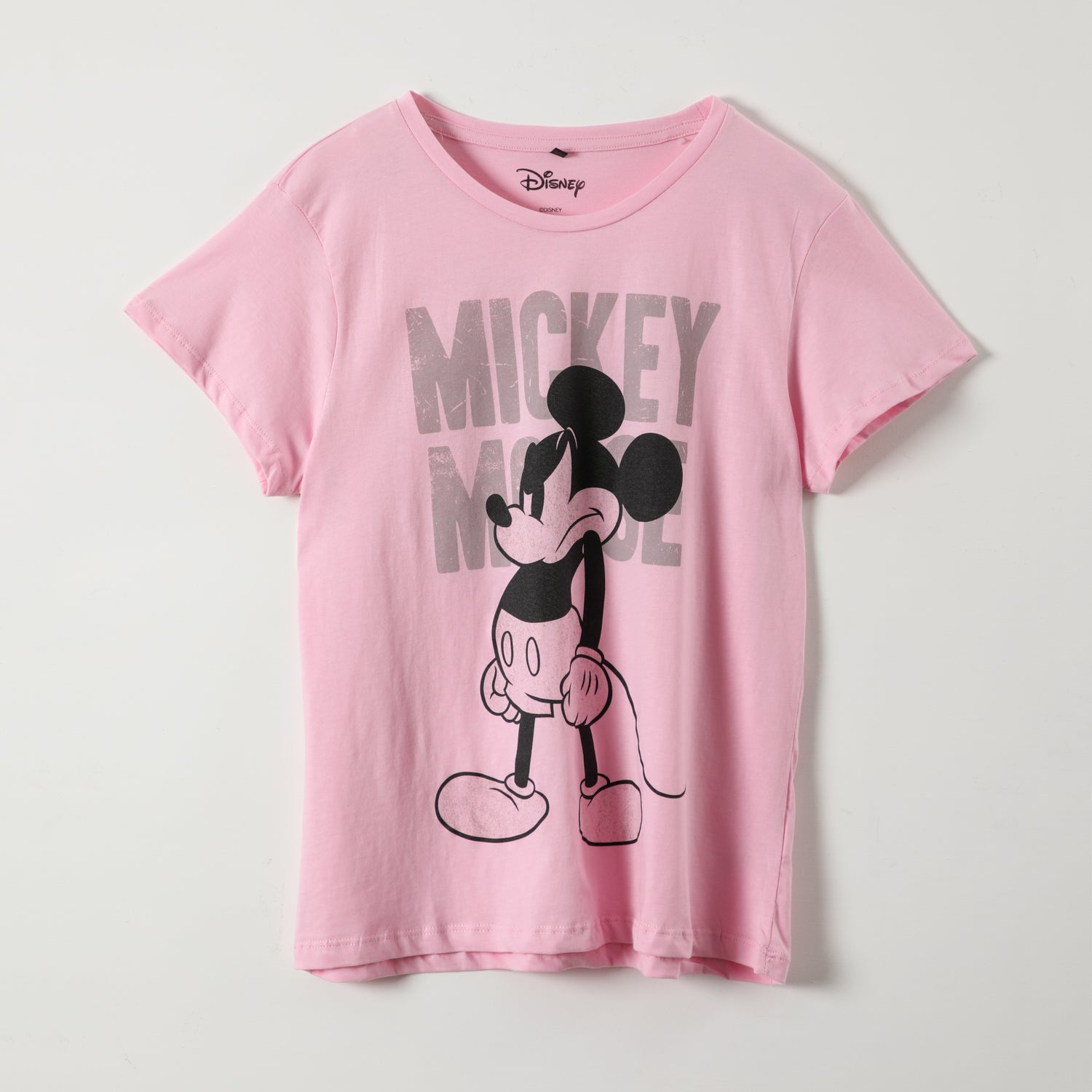 Polera Manga Corta Mujer Ratoncito Enojado Rosado Mickey