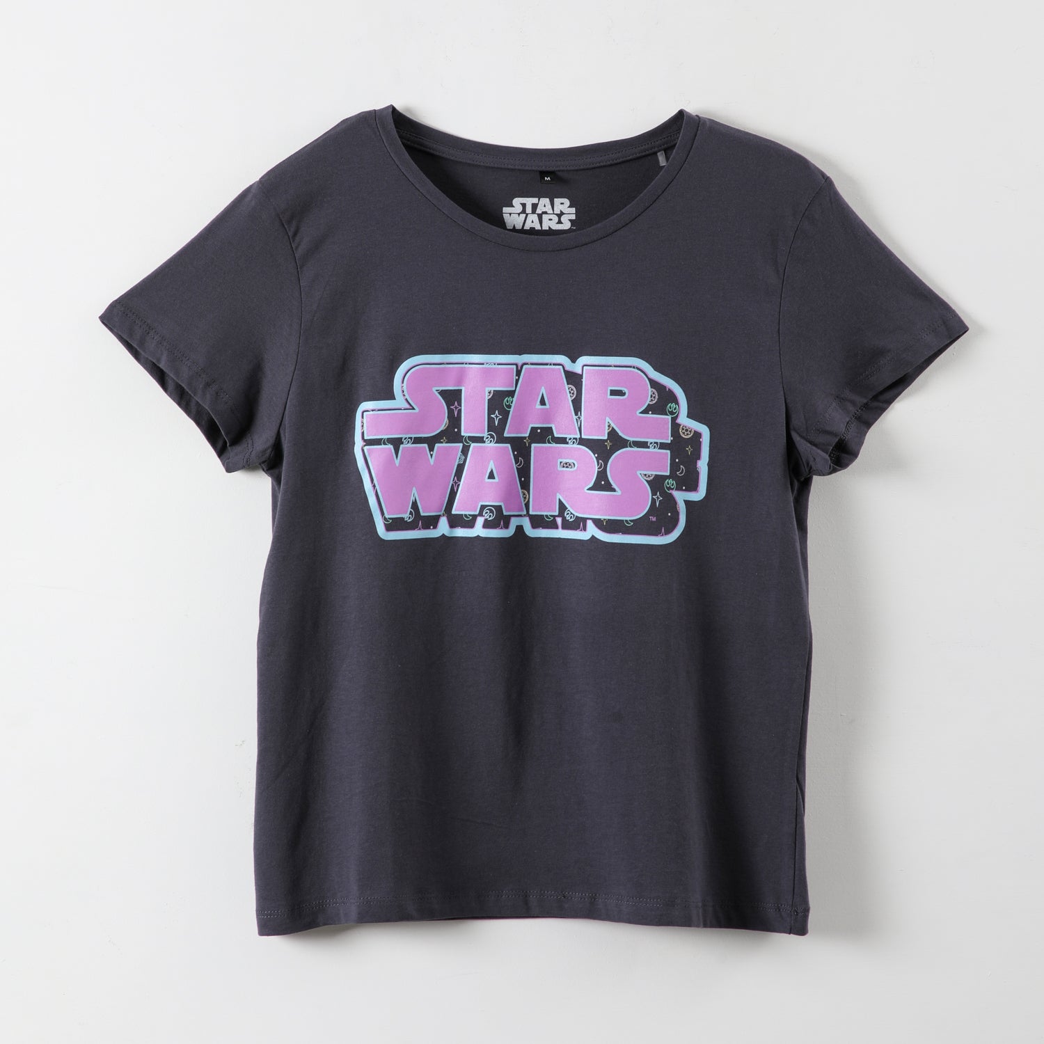 Polera Manga Corta Mujer Logo Negro Star Wars