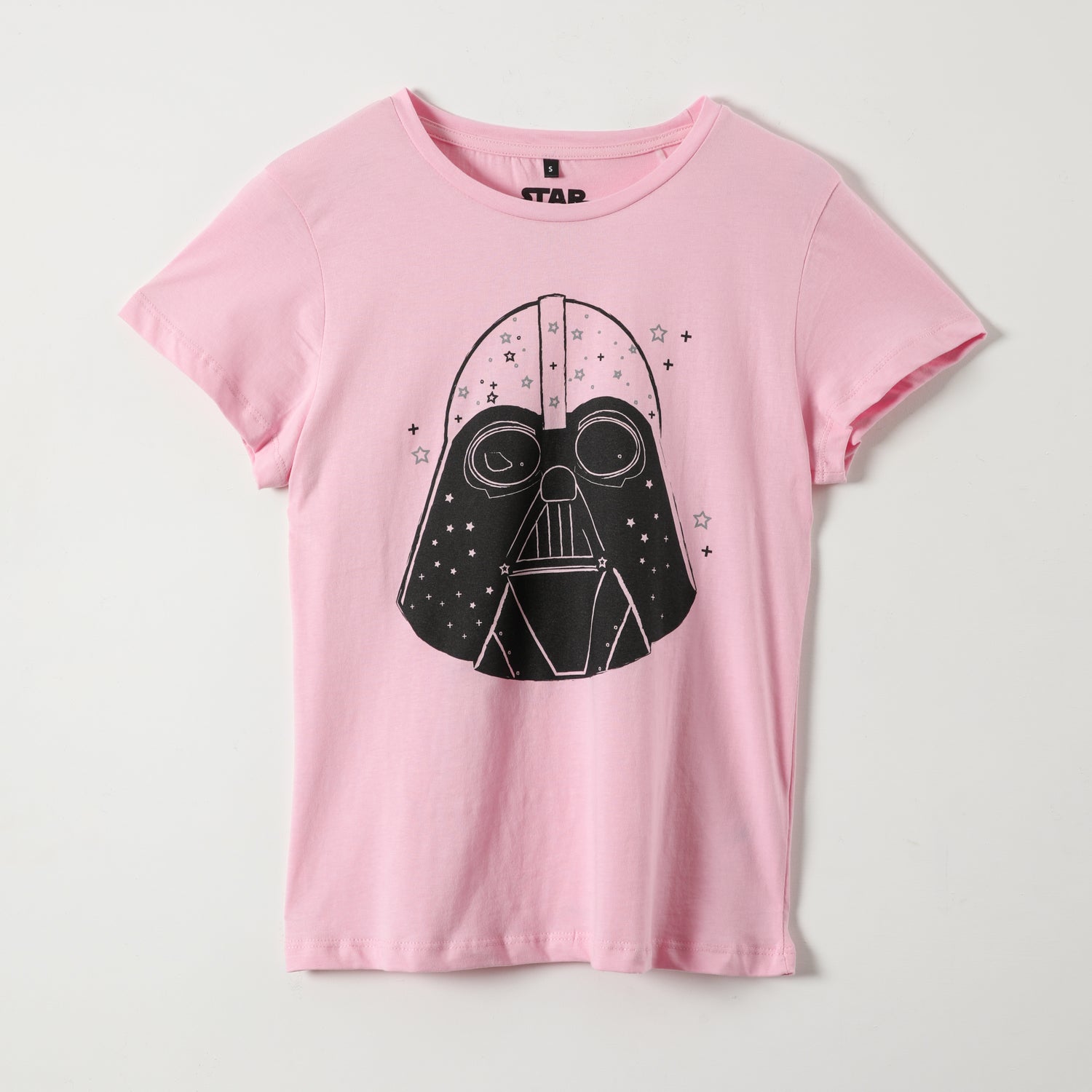 Polera Manga Corta Mujer Darth Vader Rosado Star Wars