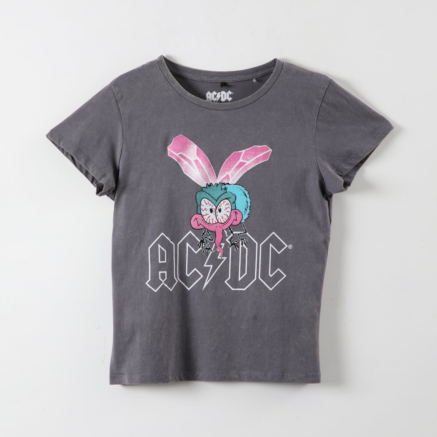 Polera Manga Corta Mujer Logo Negro AC/DC