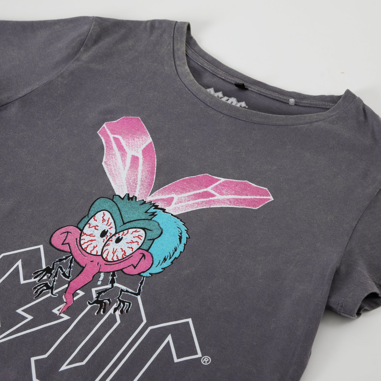 Polera Manga Corta Mujer Logo Negro AC/DC