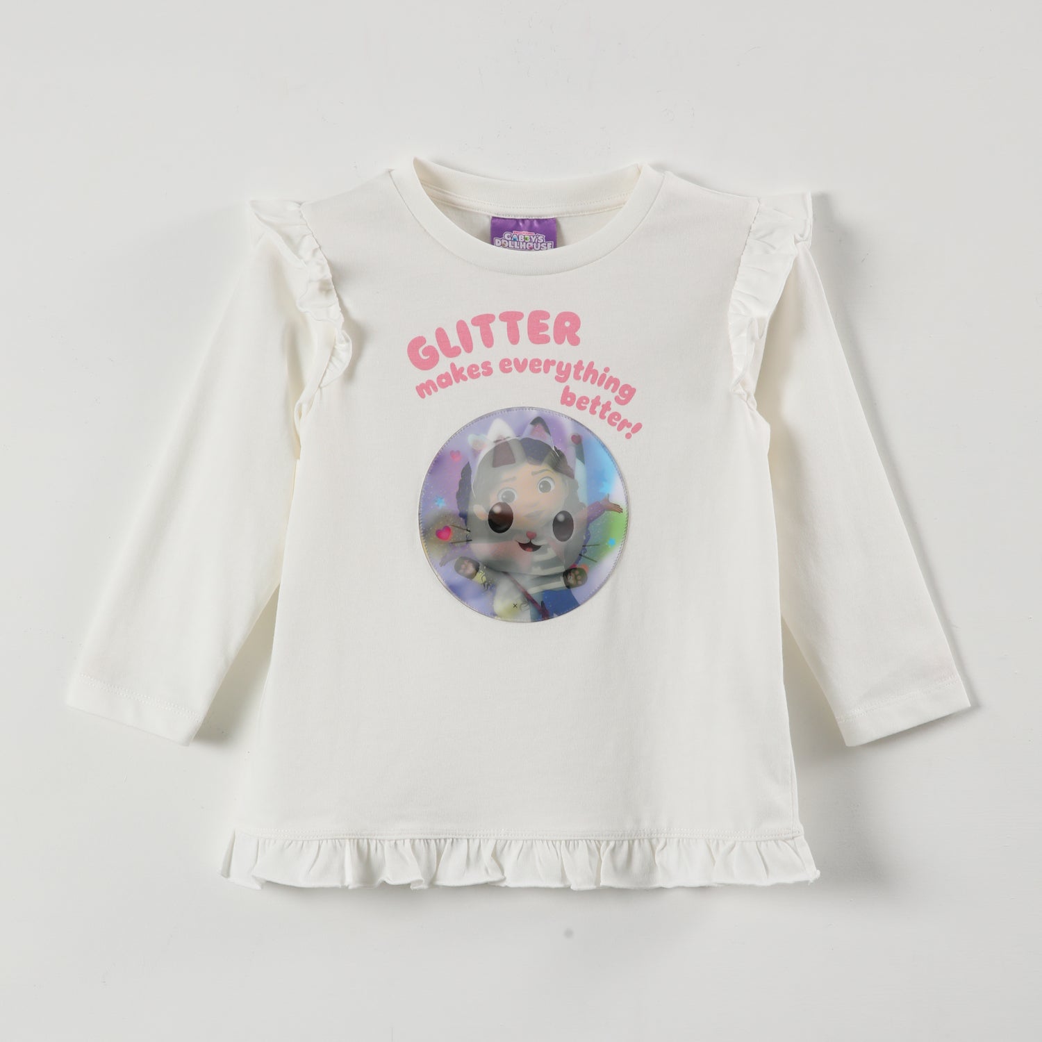Polera Manga Larga Niña Glitter Makes Beige Gabby Doll House