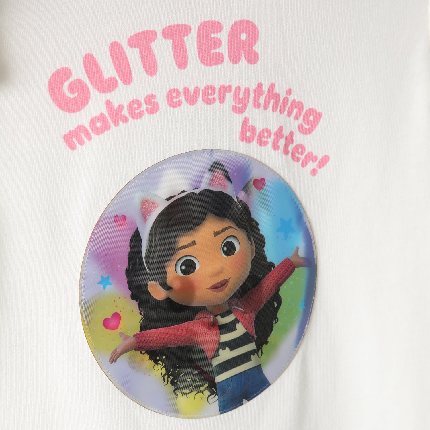 Polera Manga Larga Niña Glitter Makes Beige Gabby Doll House