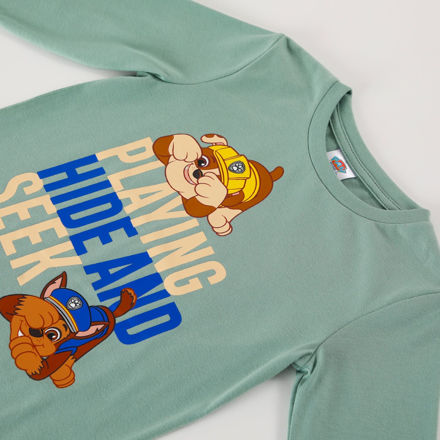 Polera Manga Larga Niño Hide And Seek Verde Paw Patrol