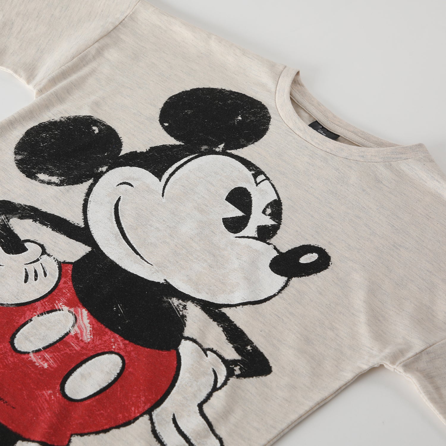 Polera Manga Larga Niña Mickey Dibujo Gris Disney