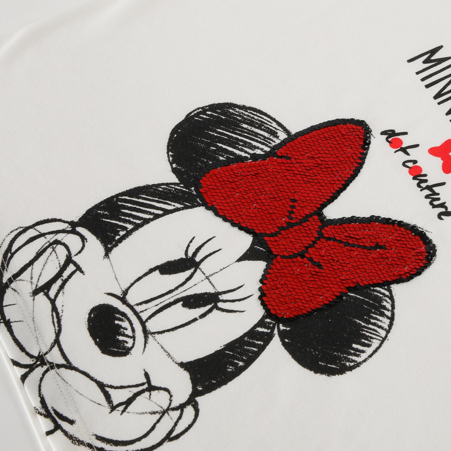 Polera Manga Larga Niña Minnie Dot Couture Blanco Disney
