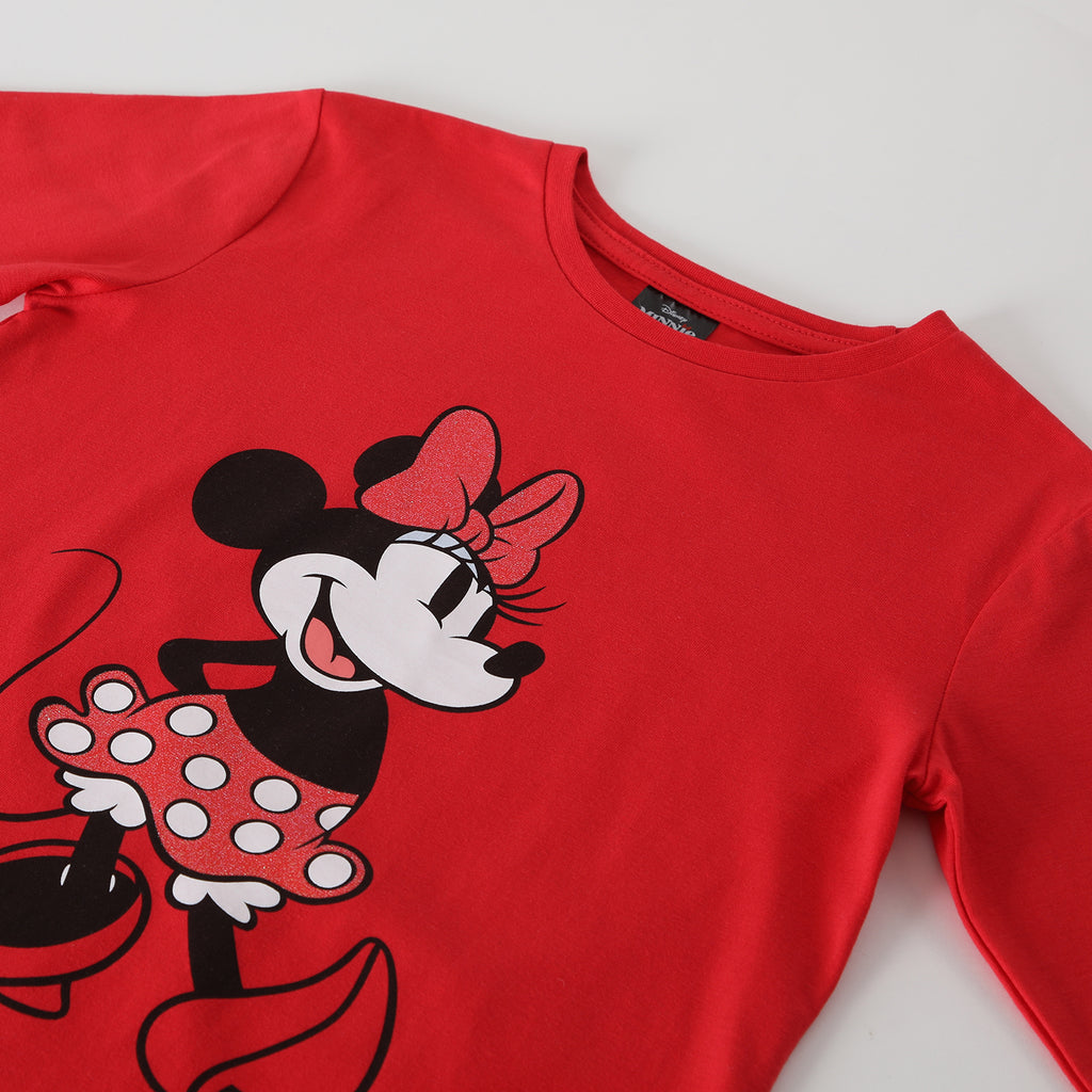 Polera Manga Larga Niña Minnie Chic Rojo Disney