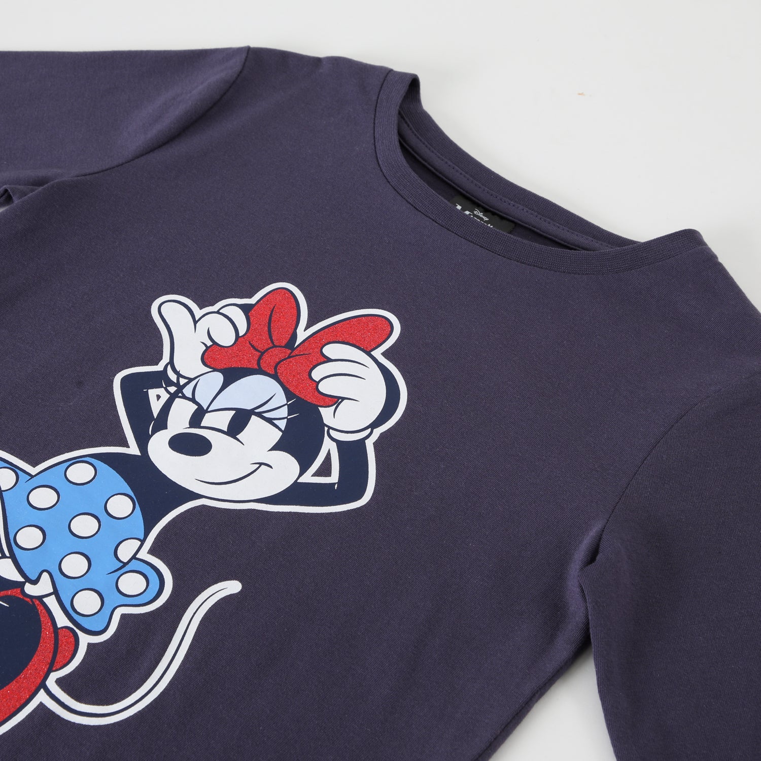 Polera Manga Larga Niña Minnie Ilustración Azul Disney