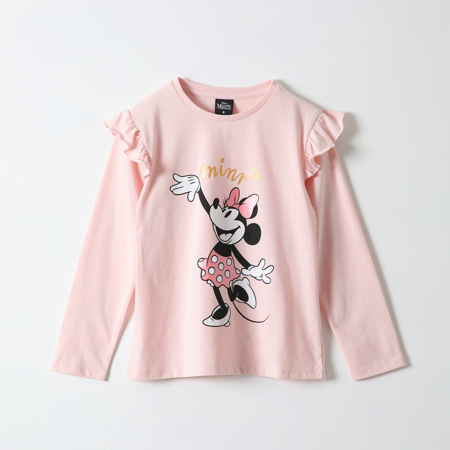 Polera Manga Larga Niña Minnie Cozy Rosado Disney