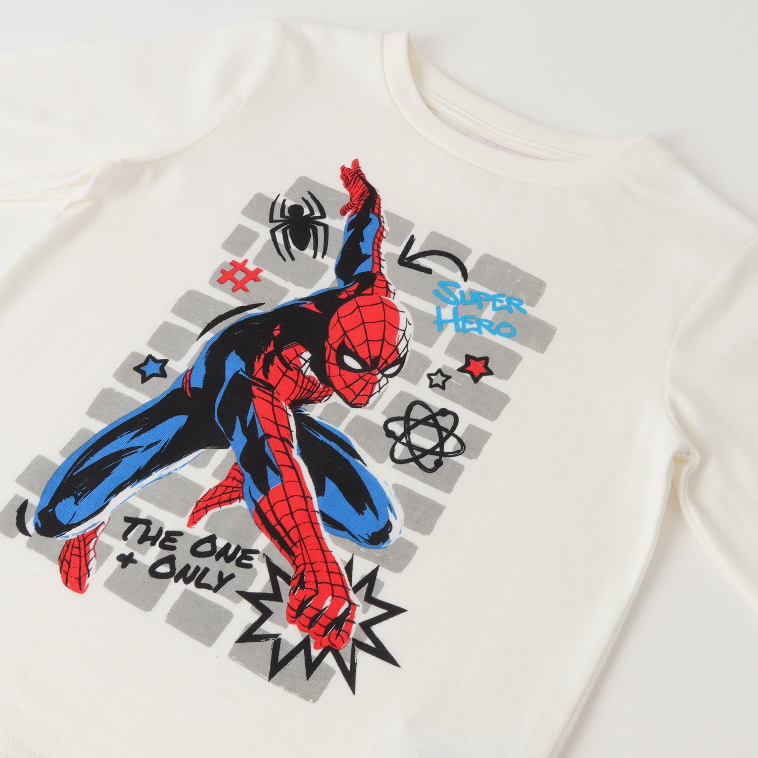 Polera Manga Larga Niño Spiderman The One Blanco Marvel
