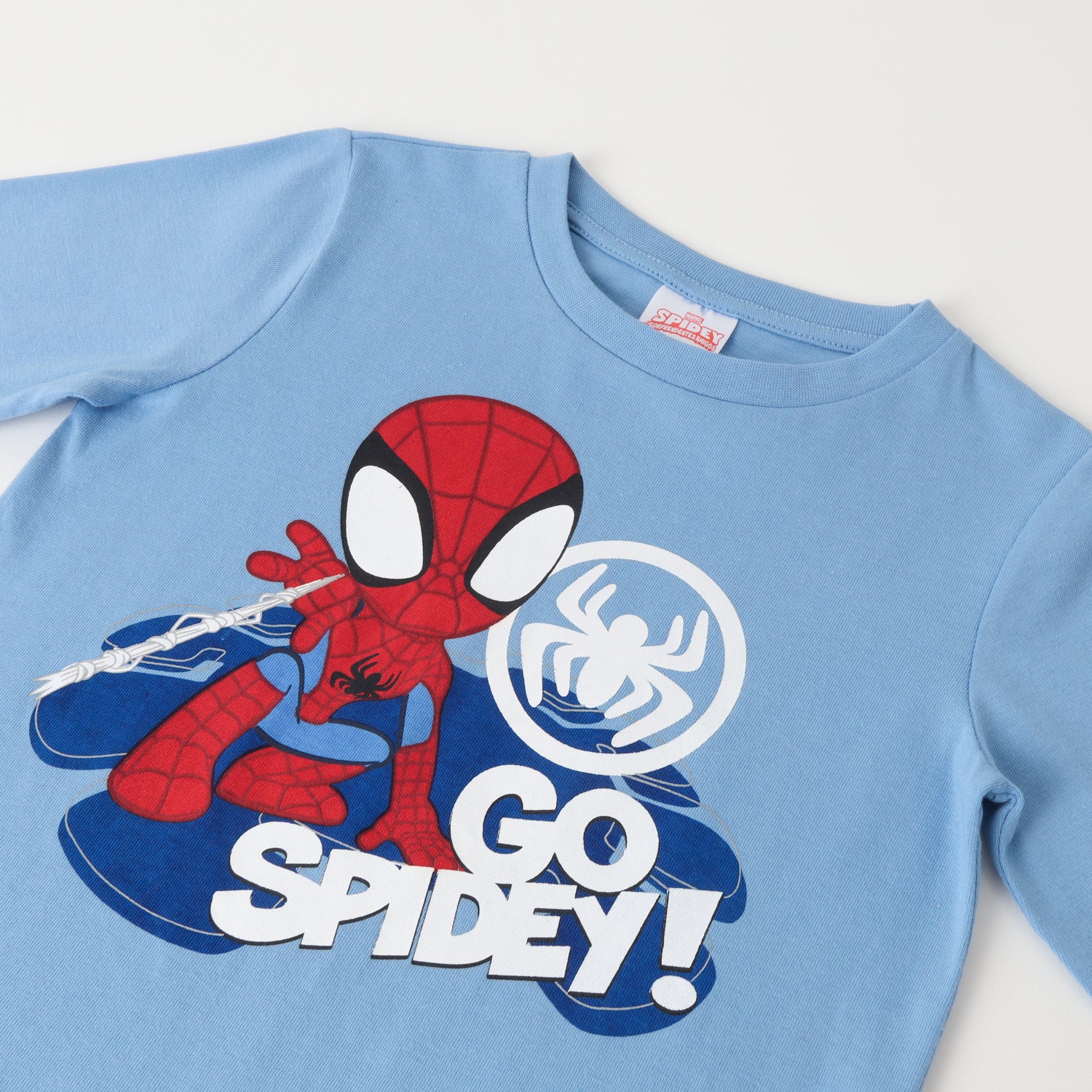 Polera Manga Larga Niño Spidey Go! Celeste Marvel