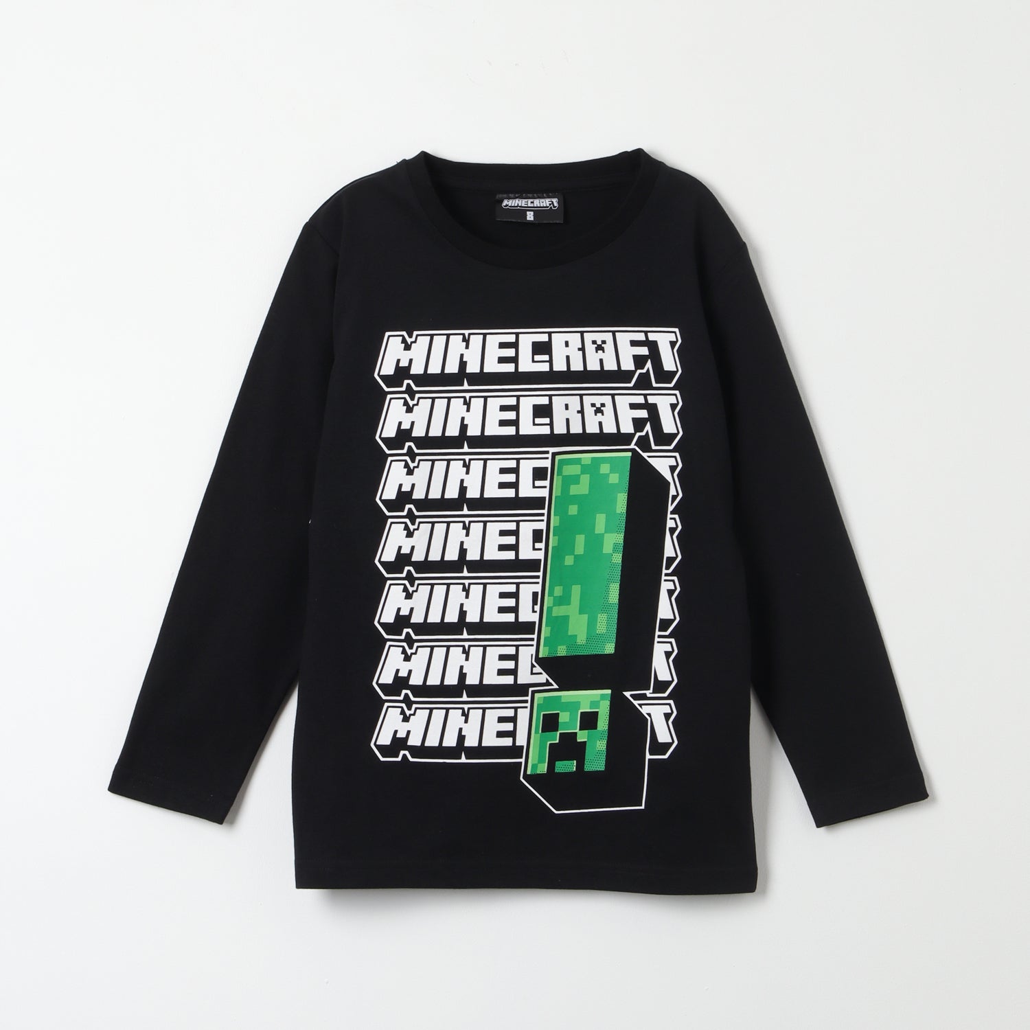 Polera Manga Larga Niño Multi Logo Negro Minecraft