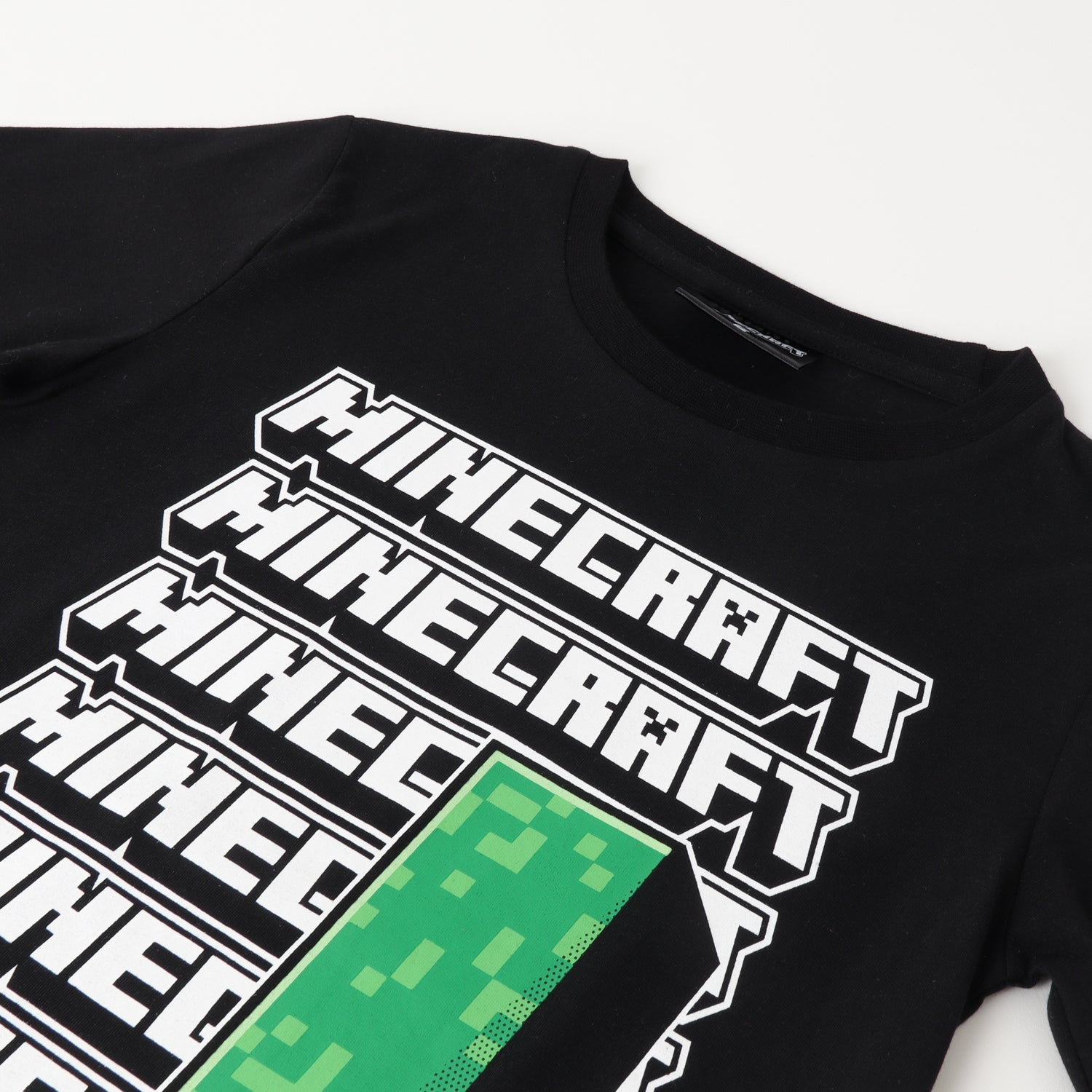 Polera Manga Larga Niño Multi Logo Negro Minecraft