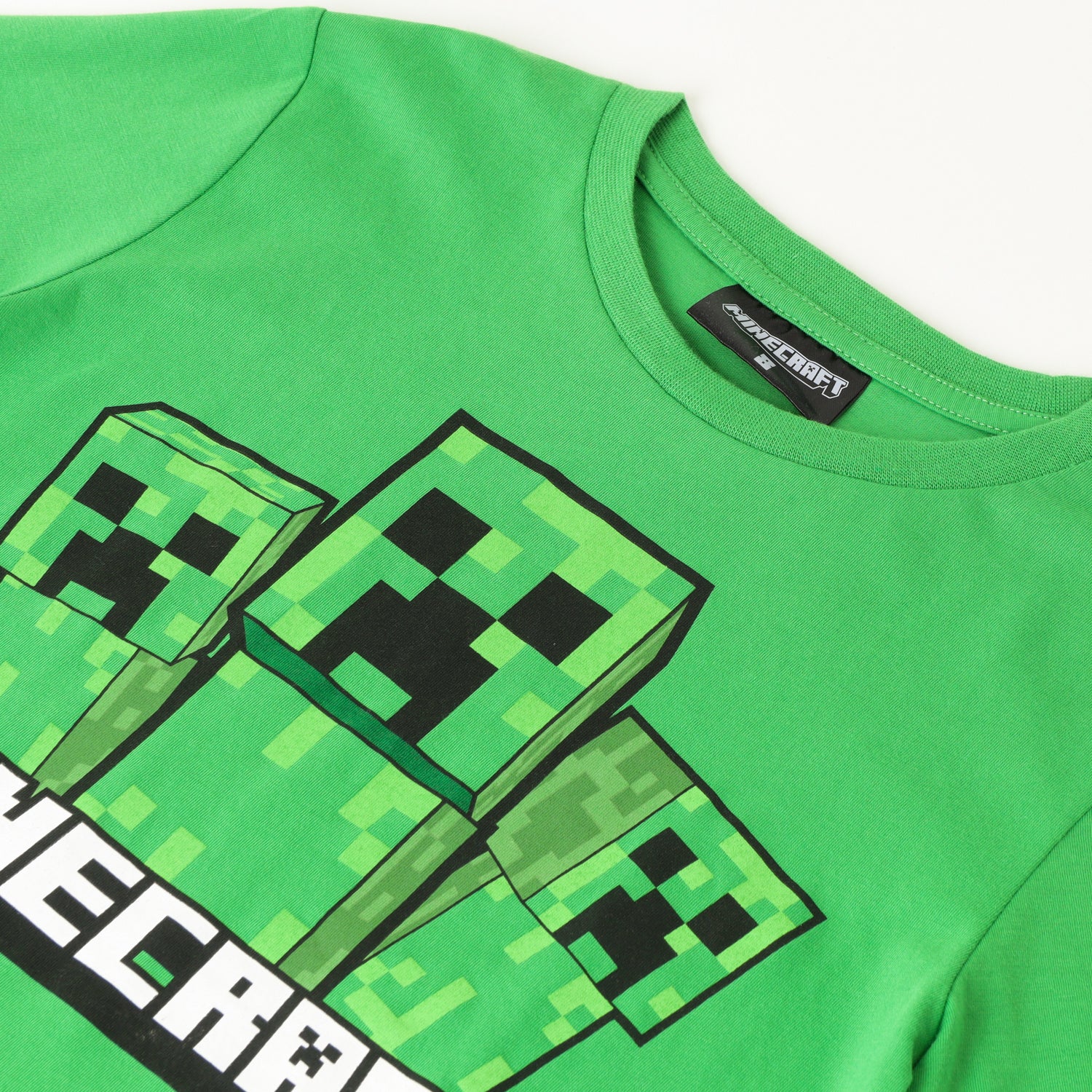 Polera Manga Larga Niño Creepers Team Verde Minecraft