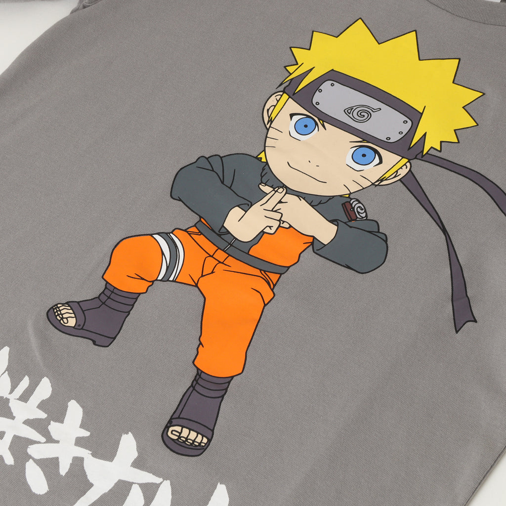Polera Manga Larga Niño Jutsu Gris Naruto