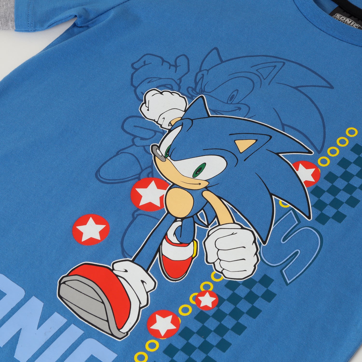 Polera Manga Larga Niño Runner Azul Sonic