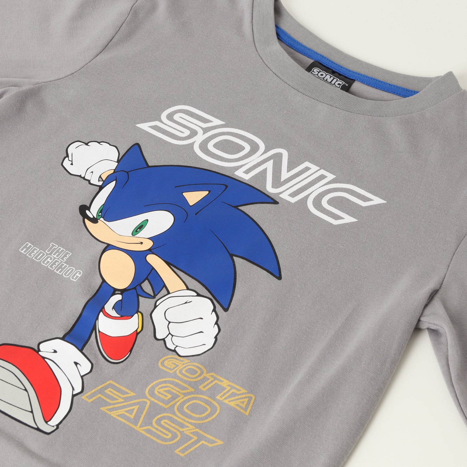 Polera Manga Larga Niño Force Gris Sonic