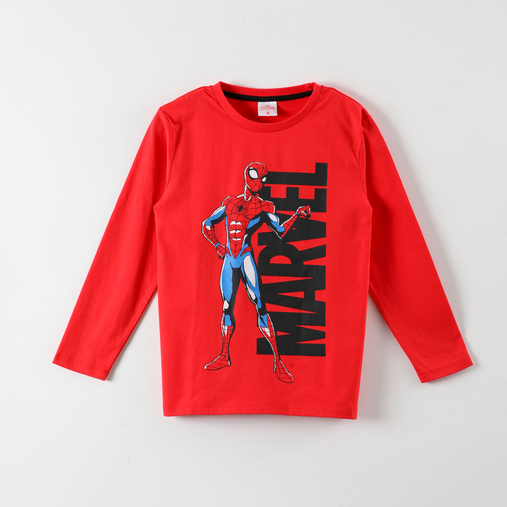 Polera Manga Larga Niño Spiderman Posiciòn Rojo Marvel