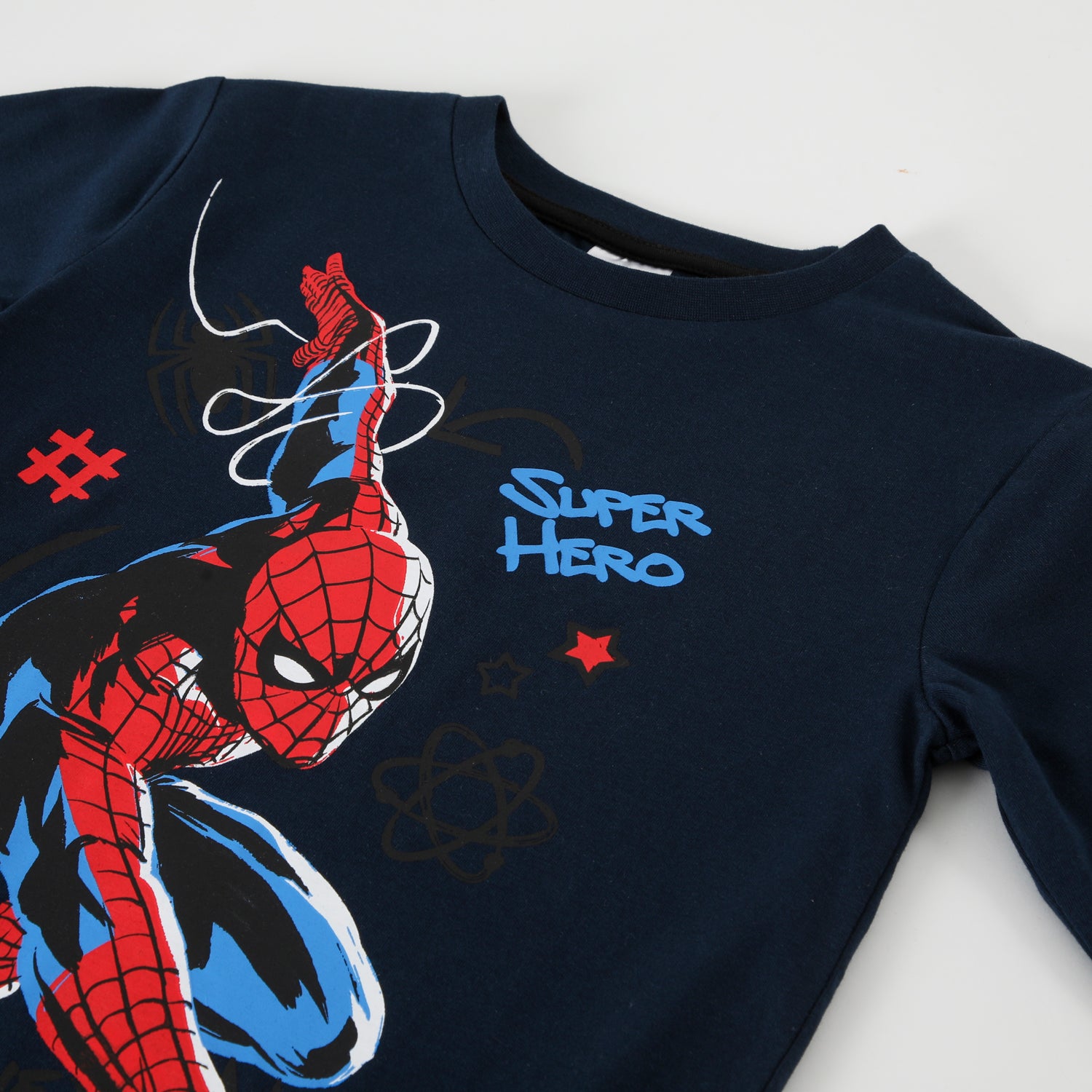 Polera Manga Larga Niño Spiderman #Superhero Azul Marvel
