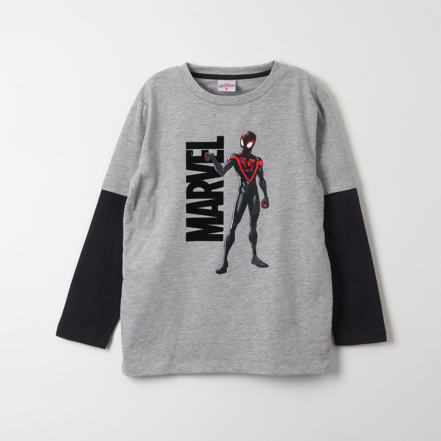 Polera Manga Larga Niño Spiderman Flex Gris Marvel