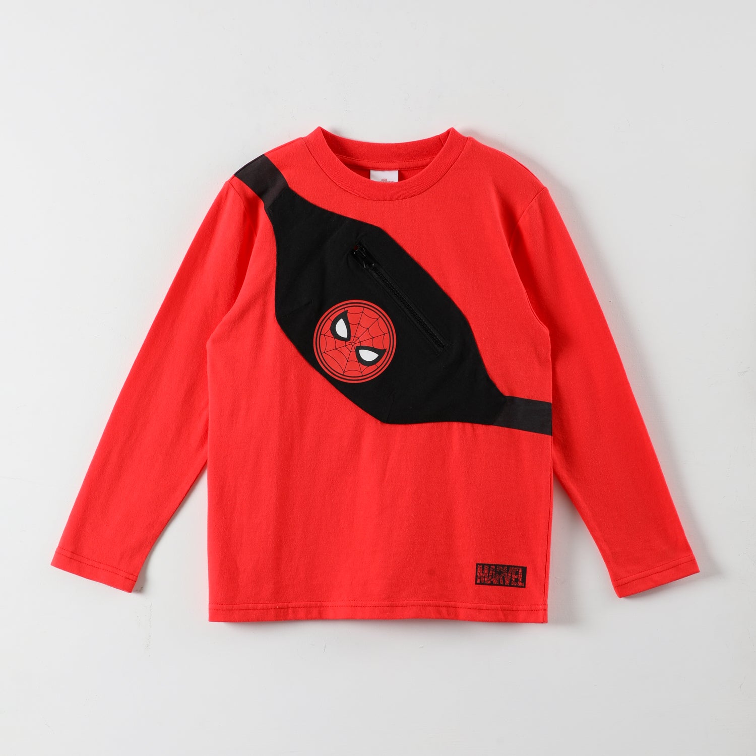 Polera Manga Larga Niño Spiderman Logo Banano Rojo Marvel