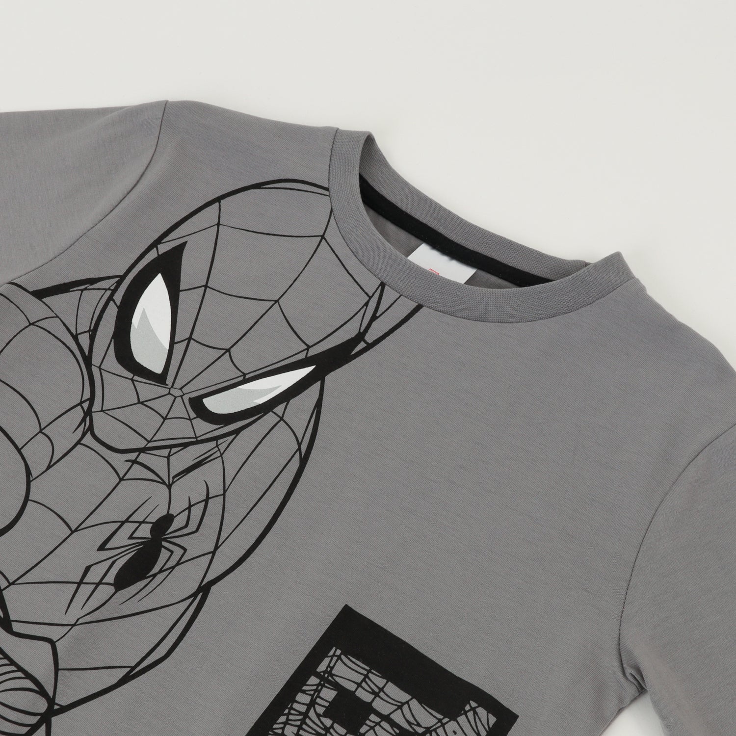 Polera Manga Larga Niño Spiderman Red Web Gris Marvel