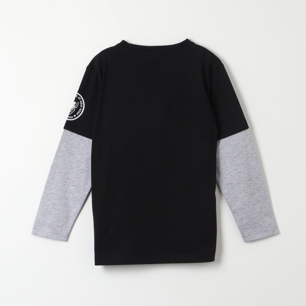Polera Manga Larga Niño Spiderman Webhead Negro Marvel