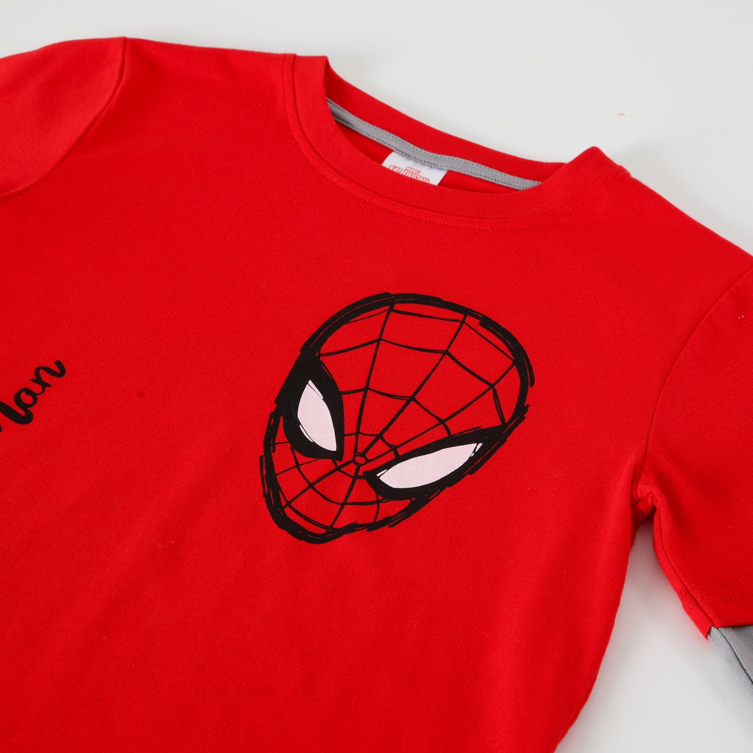 Polera Manga Larga Niño Spiderman Spider Gesto Rojo Marvel