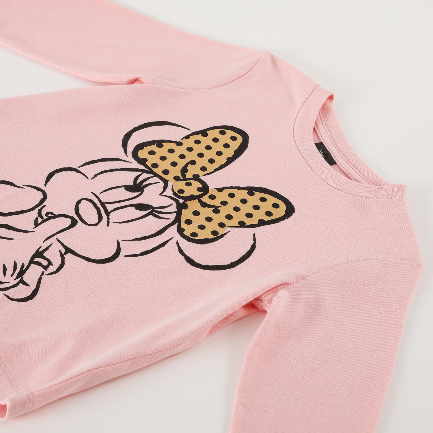 Polera Manga Larga Niña Minnie Glow Rosado Disney