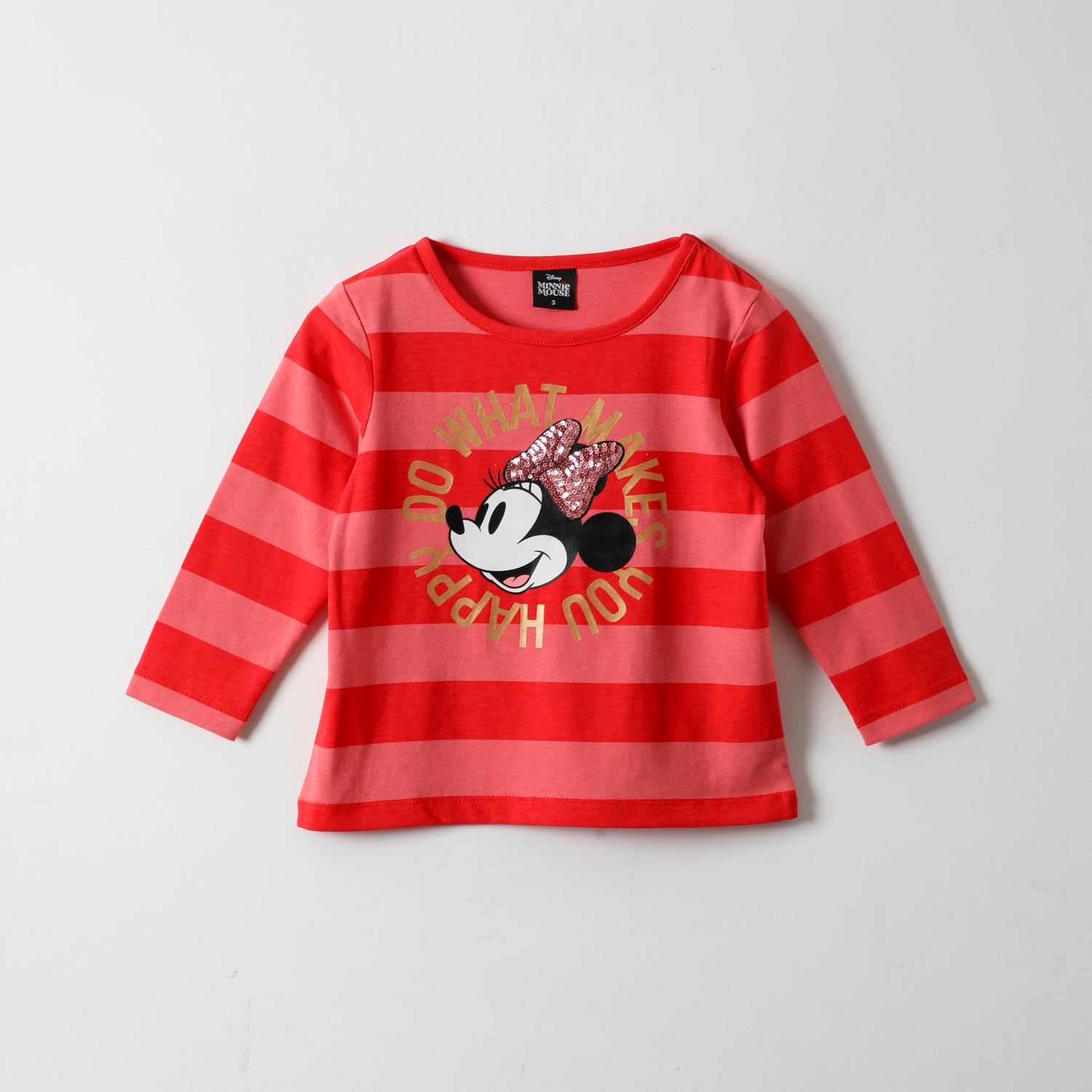 Polera Manga Larga Niña Minnie Do What Rojo Disney