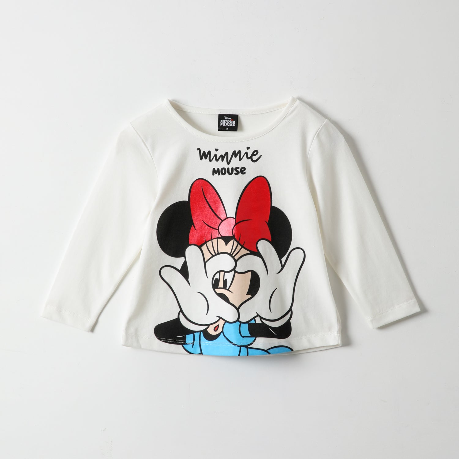 Polera Manga Larga Niña Minnie Love Blanco Minnie