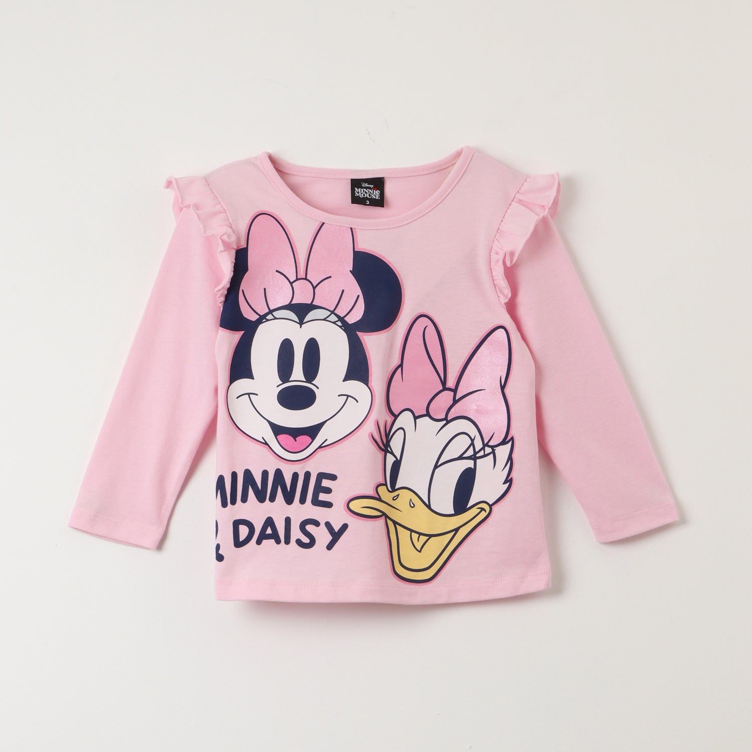 Polera Manga Larga Niña Minnie & Daisy Rosado Disney