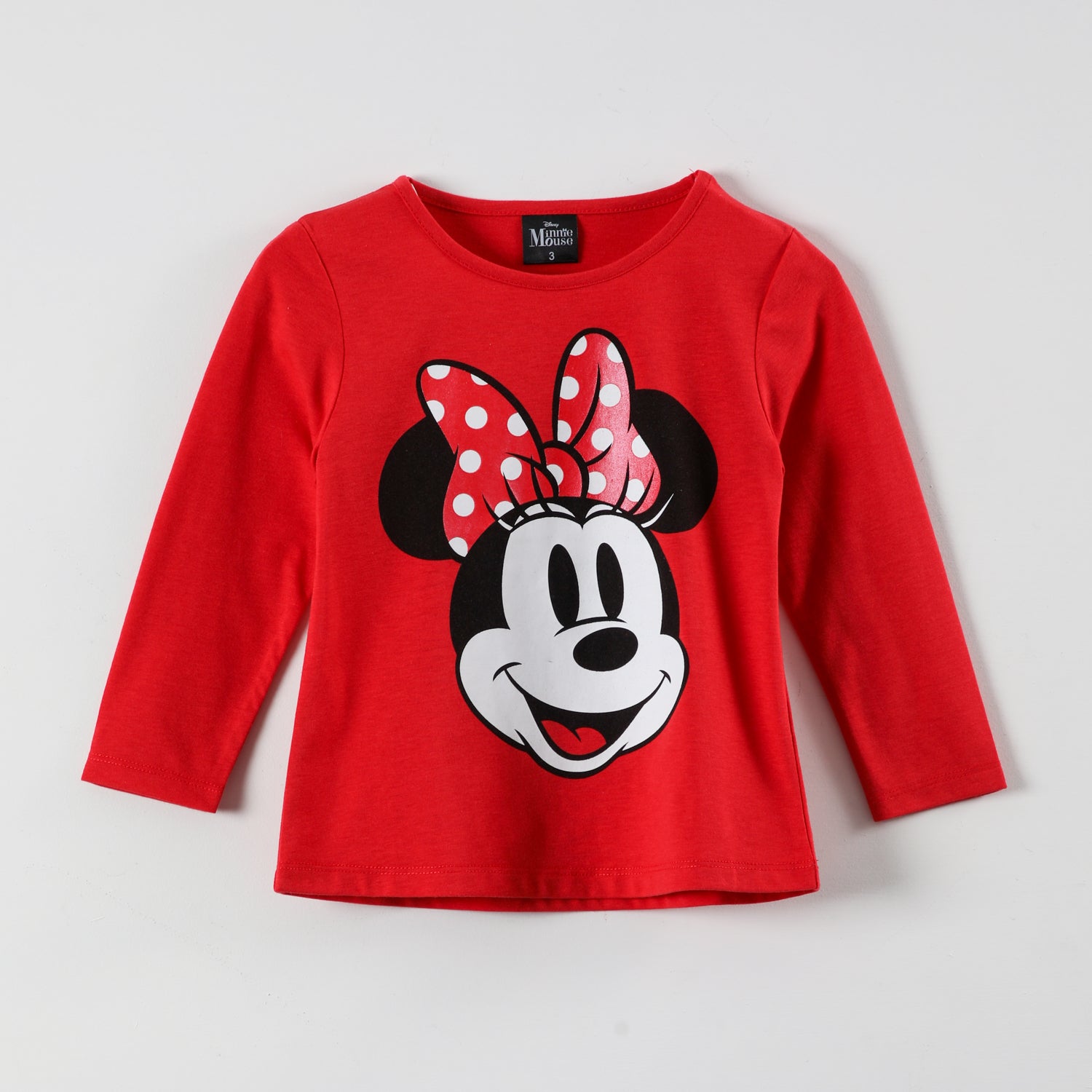 Polera Manga Larga Niña Minnie Classic Rojo Disney