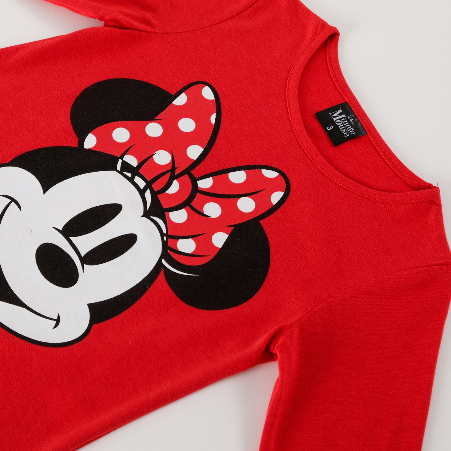 Polera Manga Larga Niña Minnie Classic Rojo Disney
