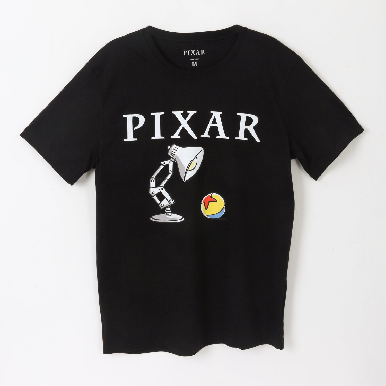 Polera Manga Corta Adulto Negro Lampara Pixar Disney