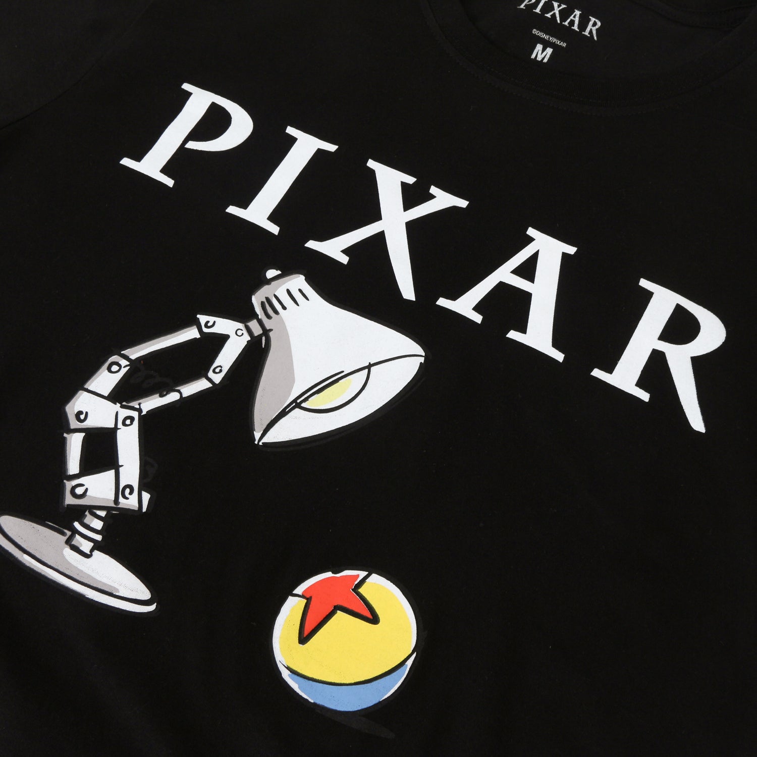 Polera Manga Corta Adulto Negro Lampara Pixar Disney
