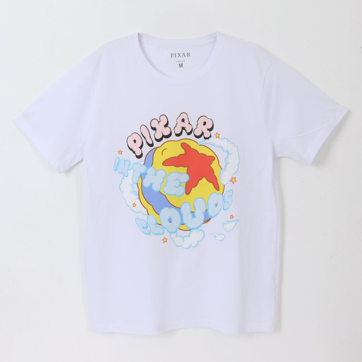 Polera Manga Corta Adulto Blanco Pelota Pixar Disney