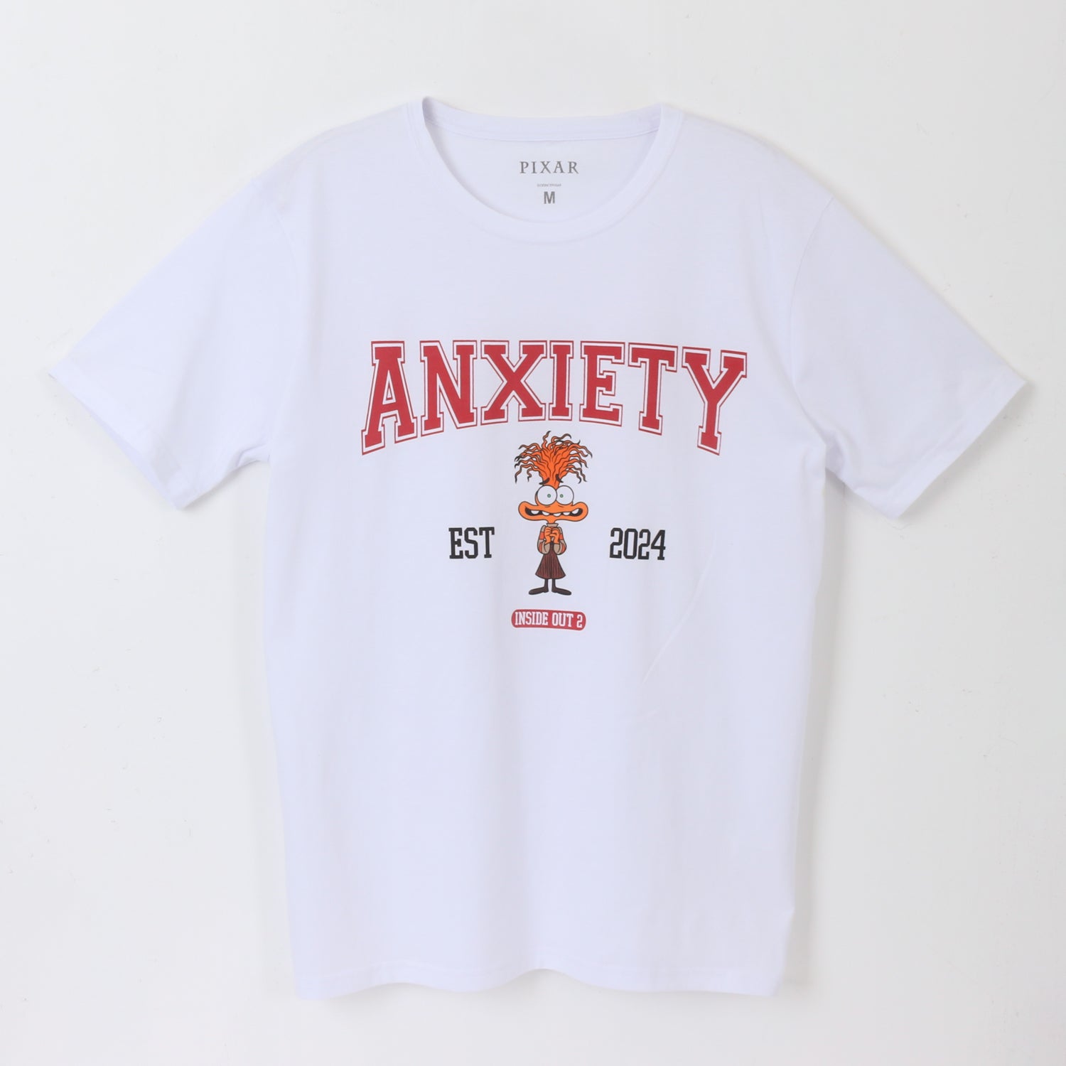 Polera Manga Corta Adulto Blanco Ansiedad Pixar Disney