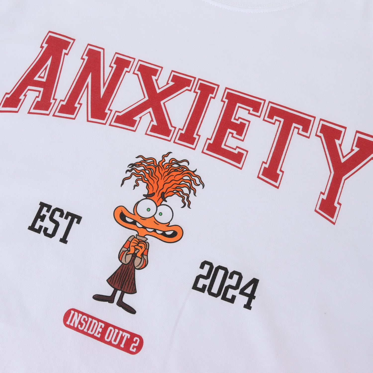 Polera Manga Corta Adulto Blanco Ansiedad Pixar Disney