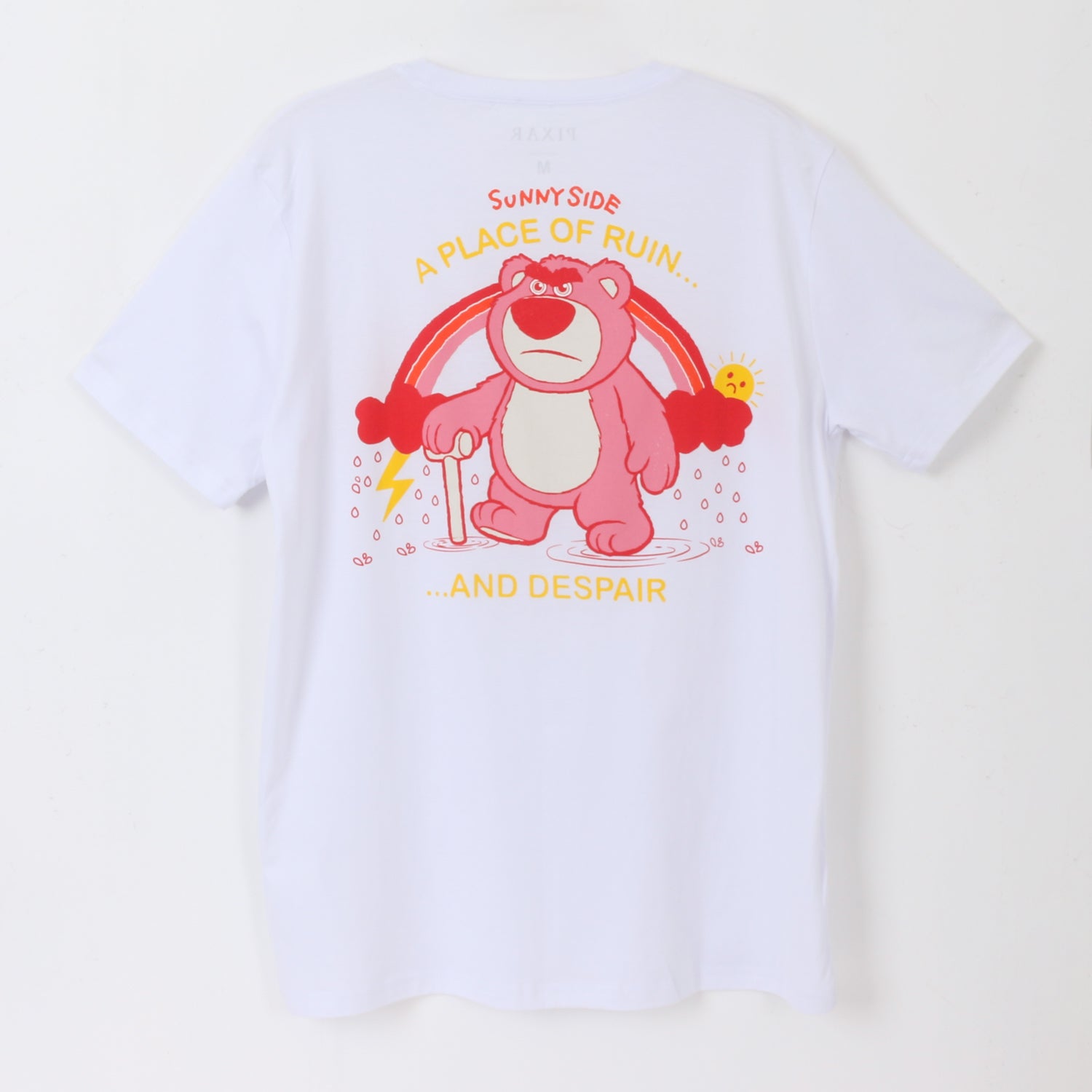 Polera Manga Corta Adulto Blanco Lotso Pixar Disney