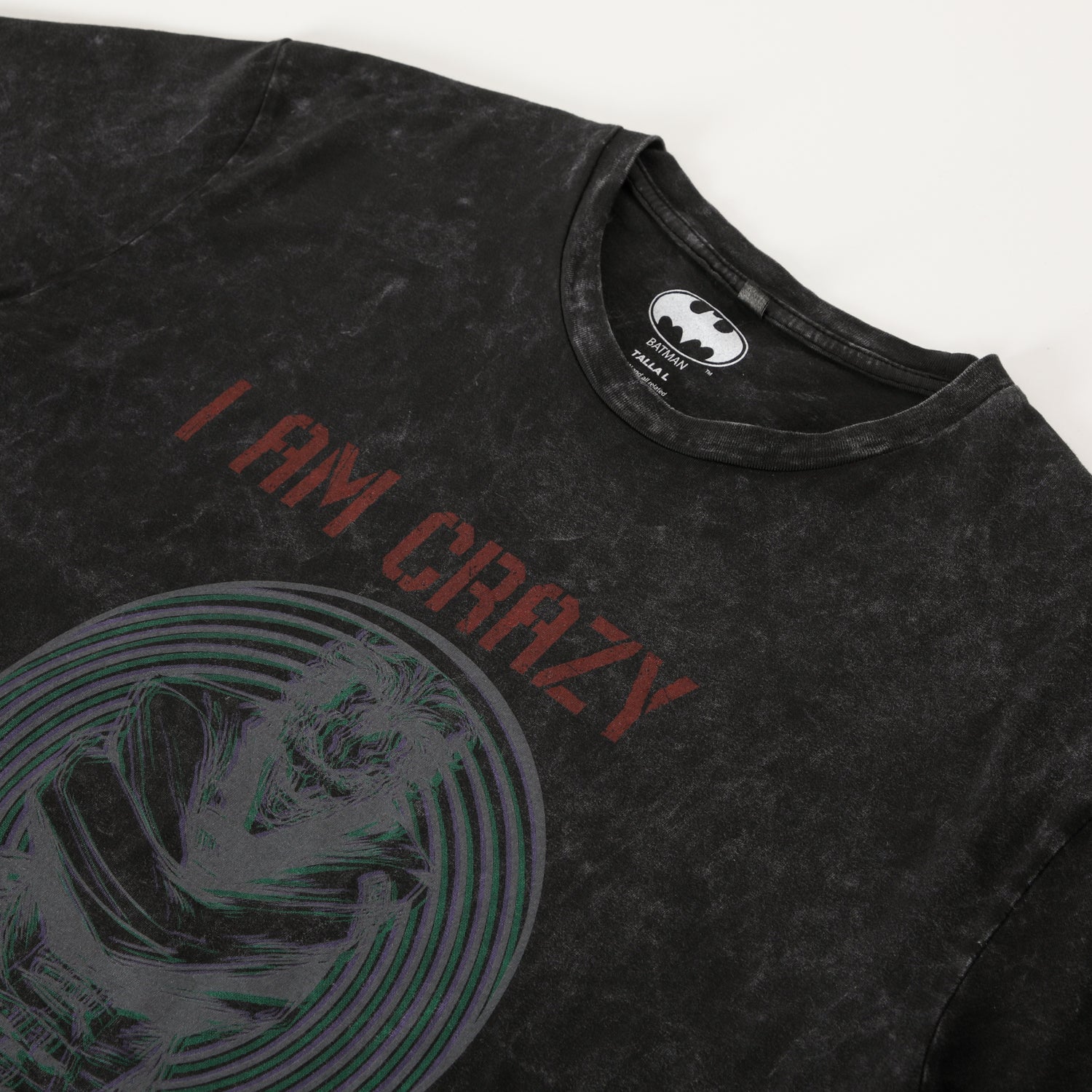 Polera Manga Corta Hombre I am crazy Gris DC Comics