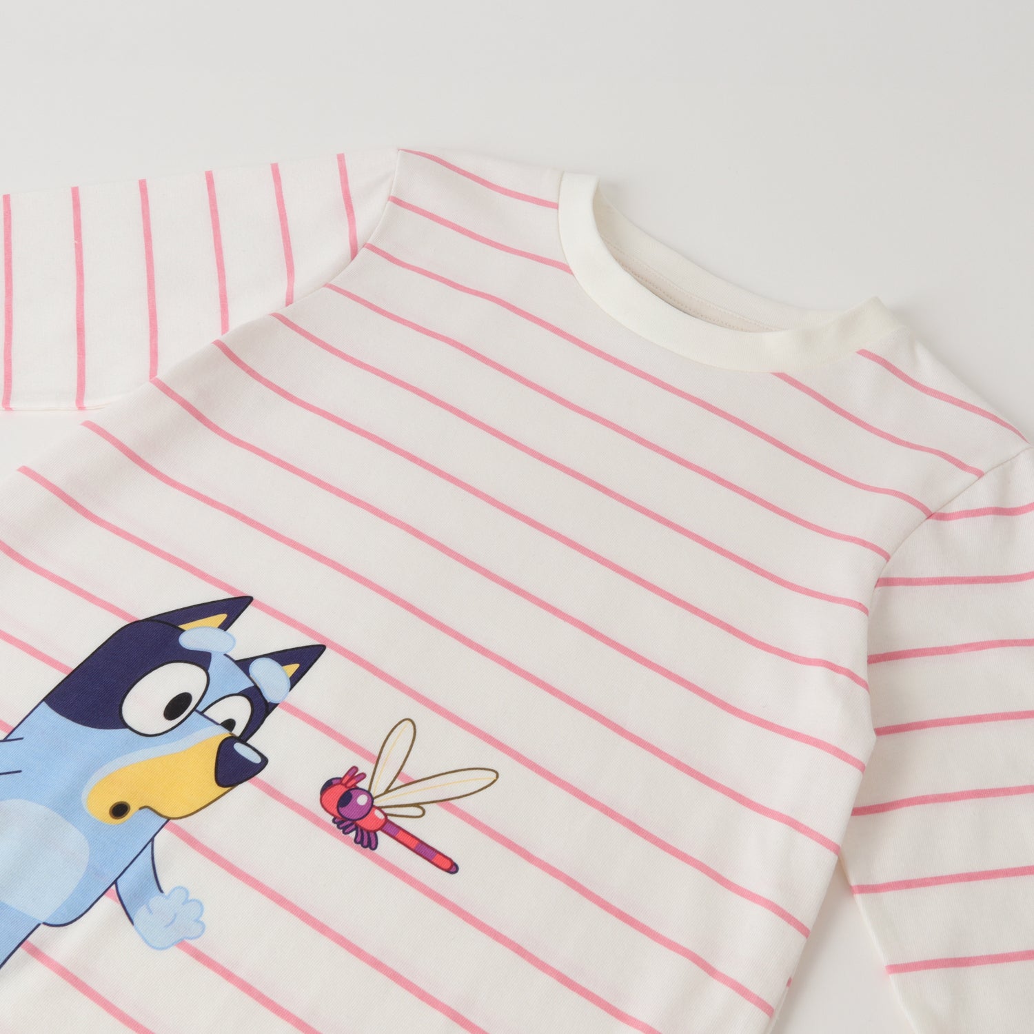 Polera Manga Larga Niña Libelula Rosado Bluey
