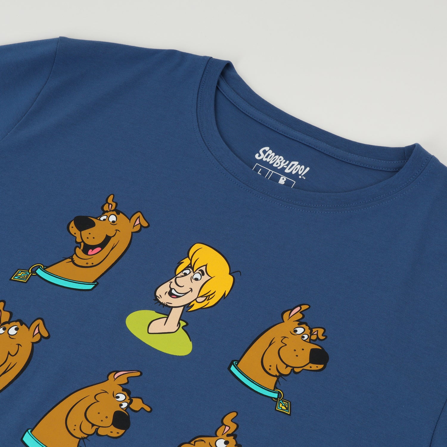 Polera Manga Corta Hombre Scooby Faces Azul Scooby-Doo