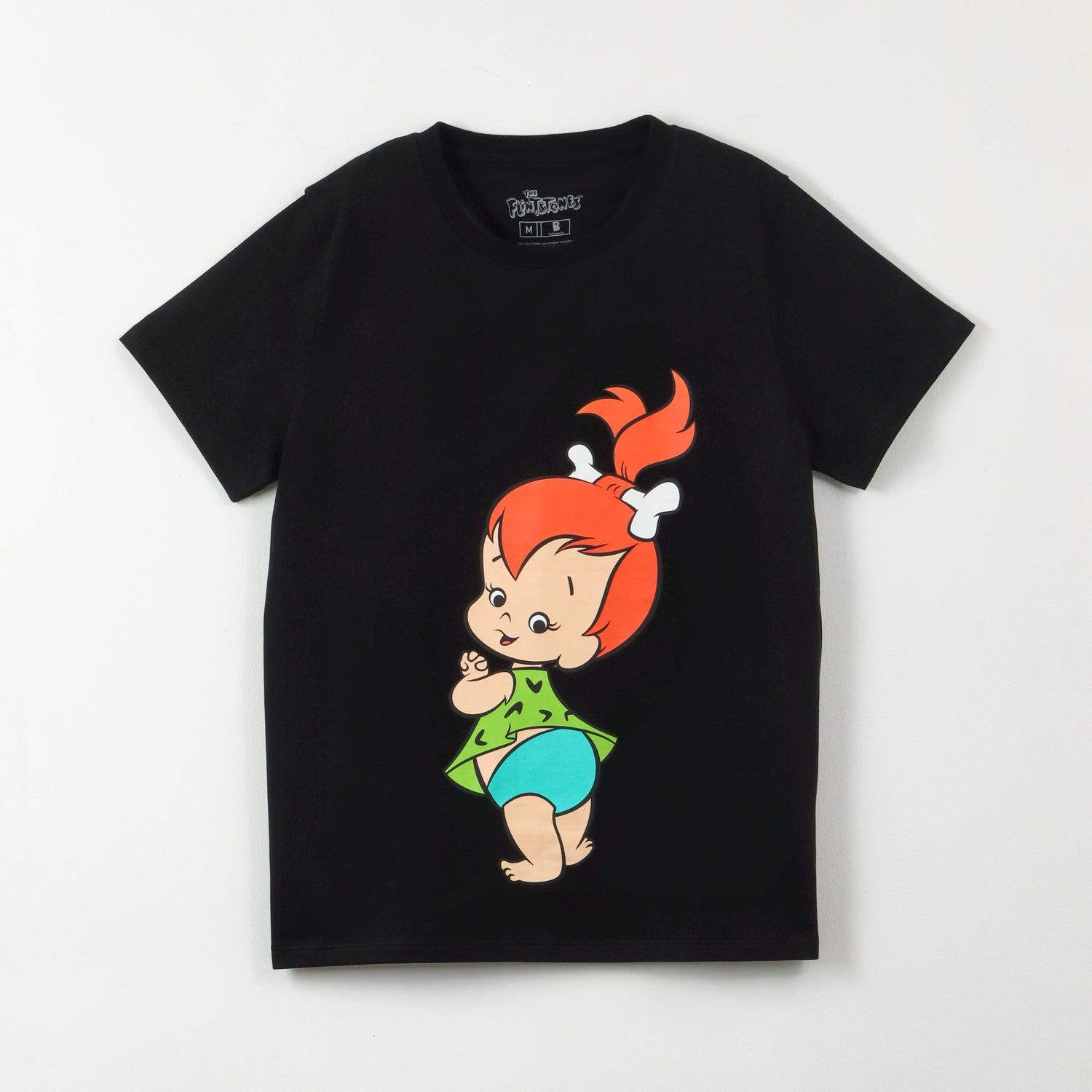Polera Manga Corta Mujer Pebbles Negro Los Picapiedras
