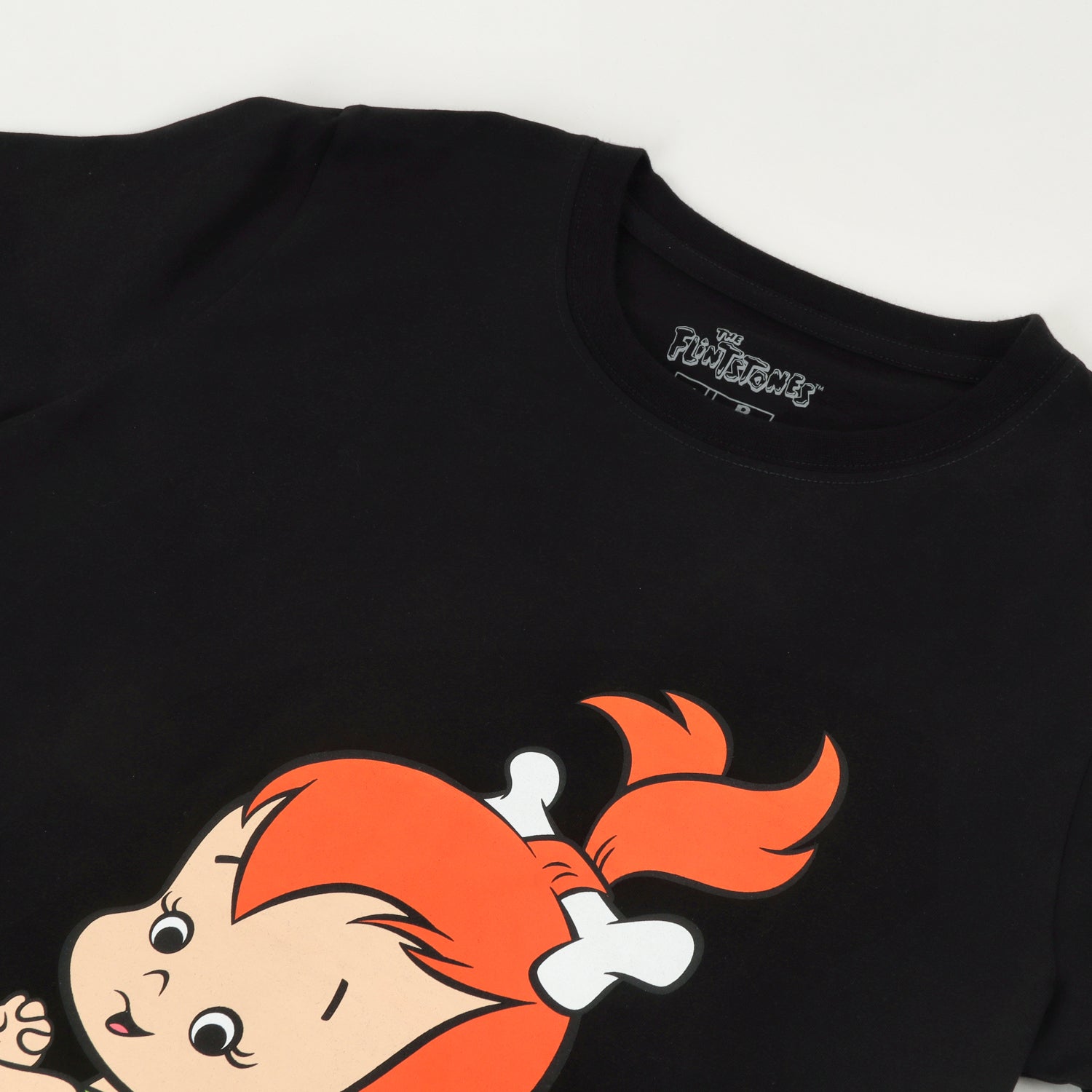 Polera Manga Corta Mujer Pebbles Negro Los Picapiedras