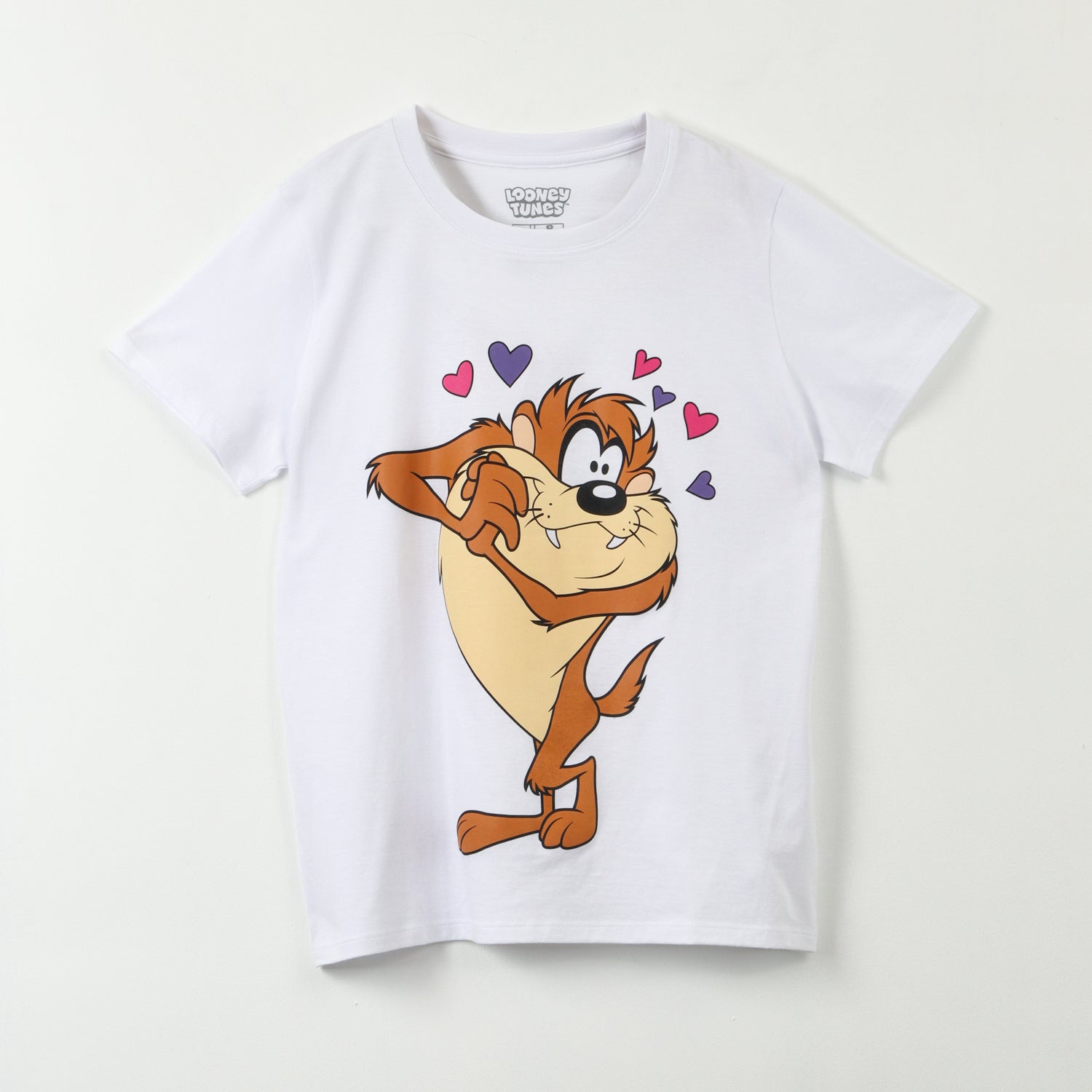 Polera Manga Corta Mujer Taz Love Blanco Looney Tunes