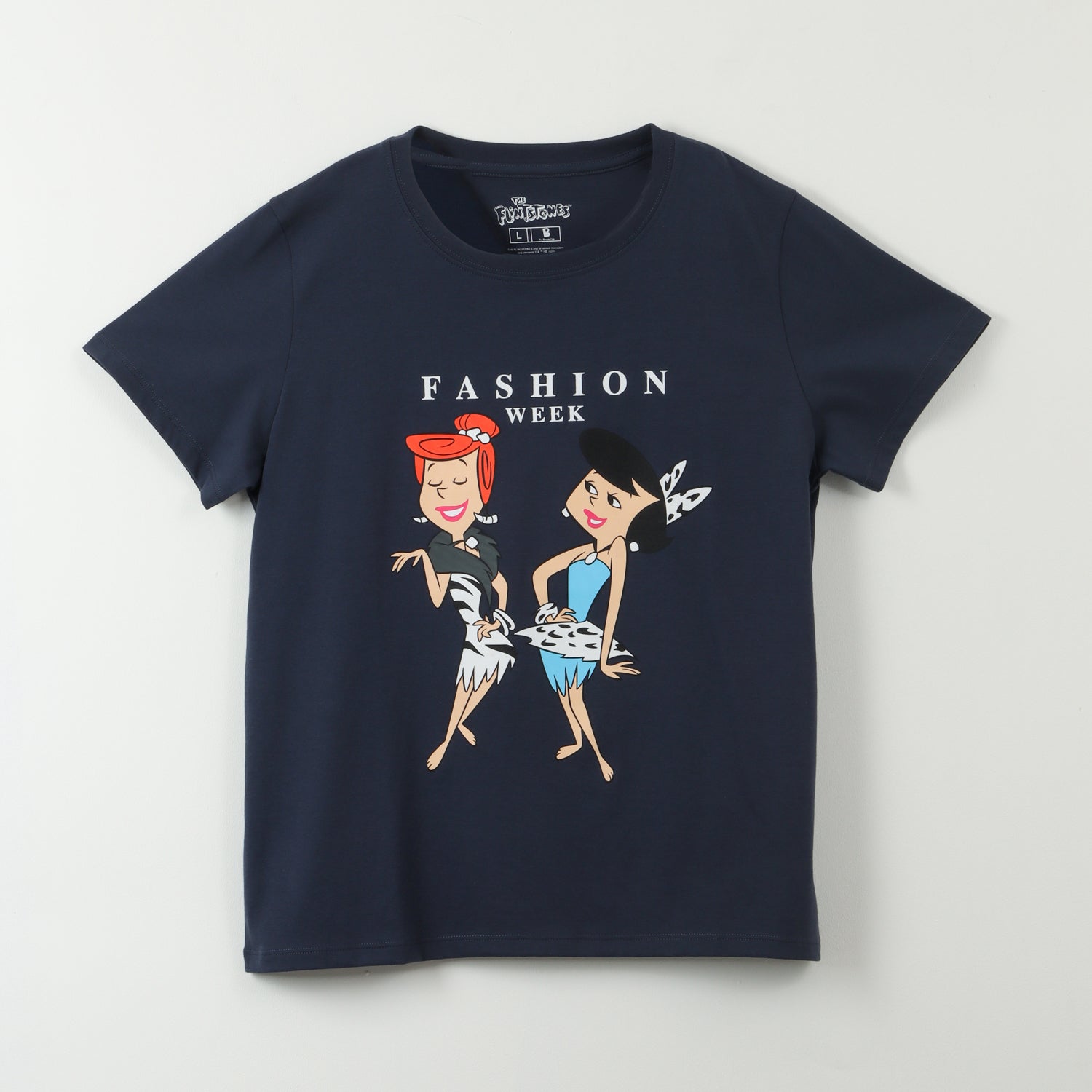 Polera Manga Corta Mujer Fashion Week Azul Los Picapiedras