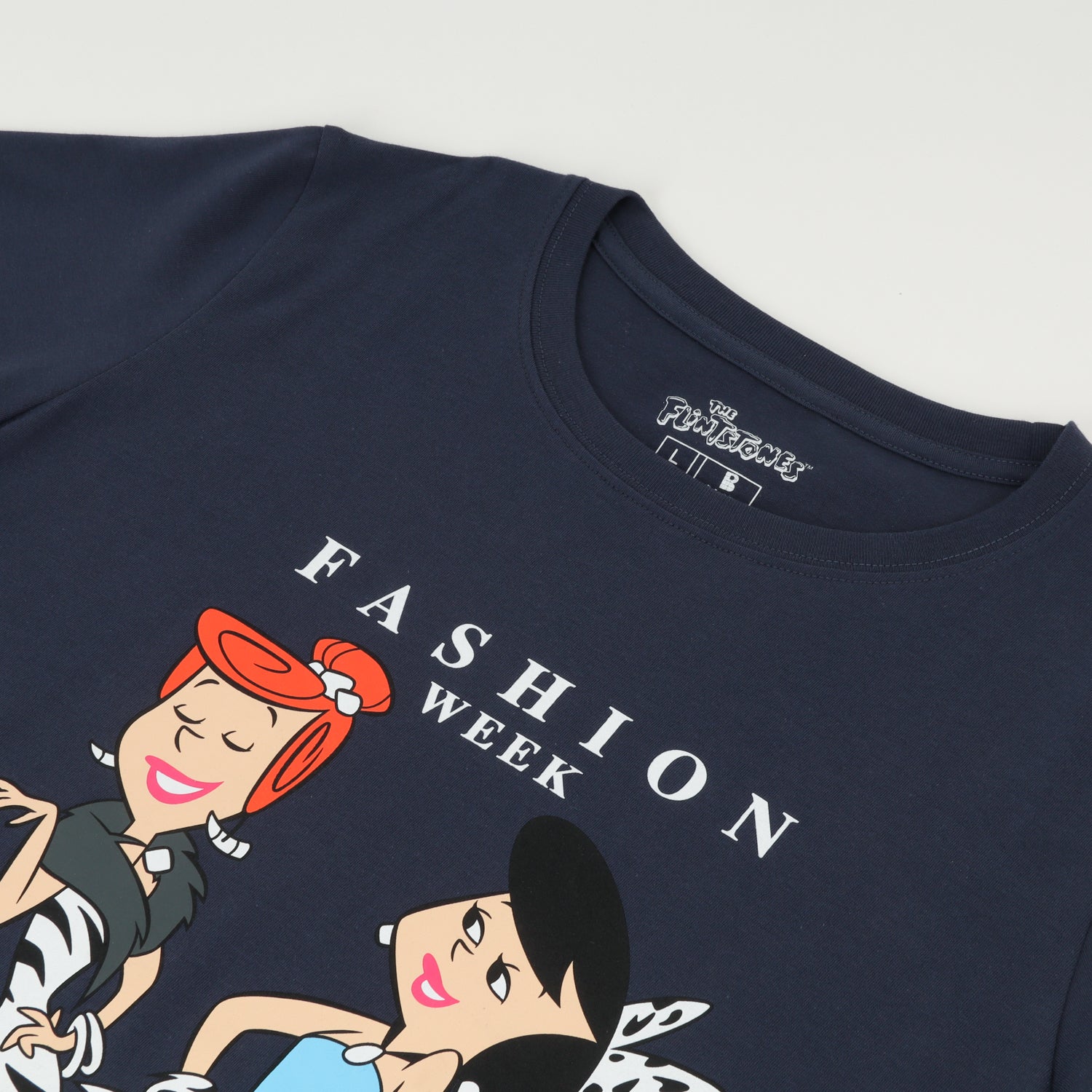 Polera Manga Corta Mujer Fashion Week Azul Los Picapiedras