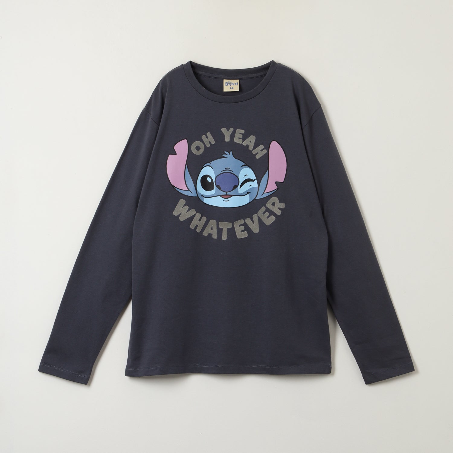 Polera Manga Larga Niño Lilo & Stitch Oh Yeah Negro Disney