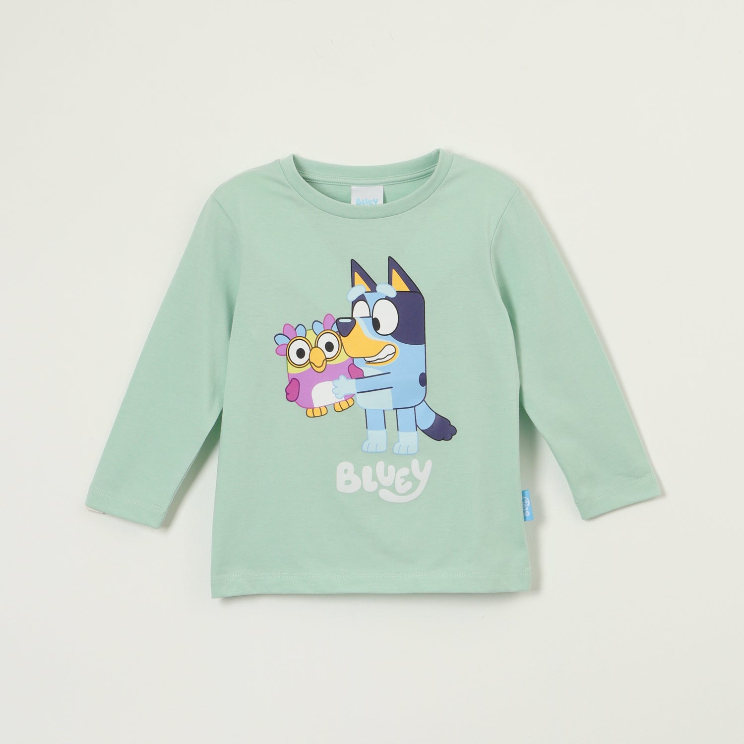 Polera Manga Larga Niño Peluche Verde Bluey